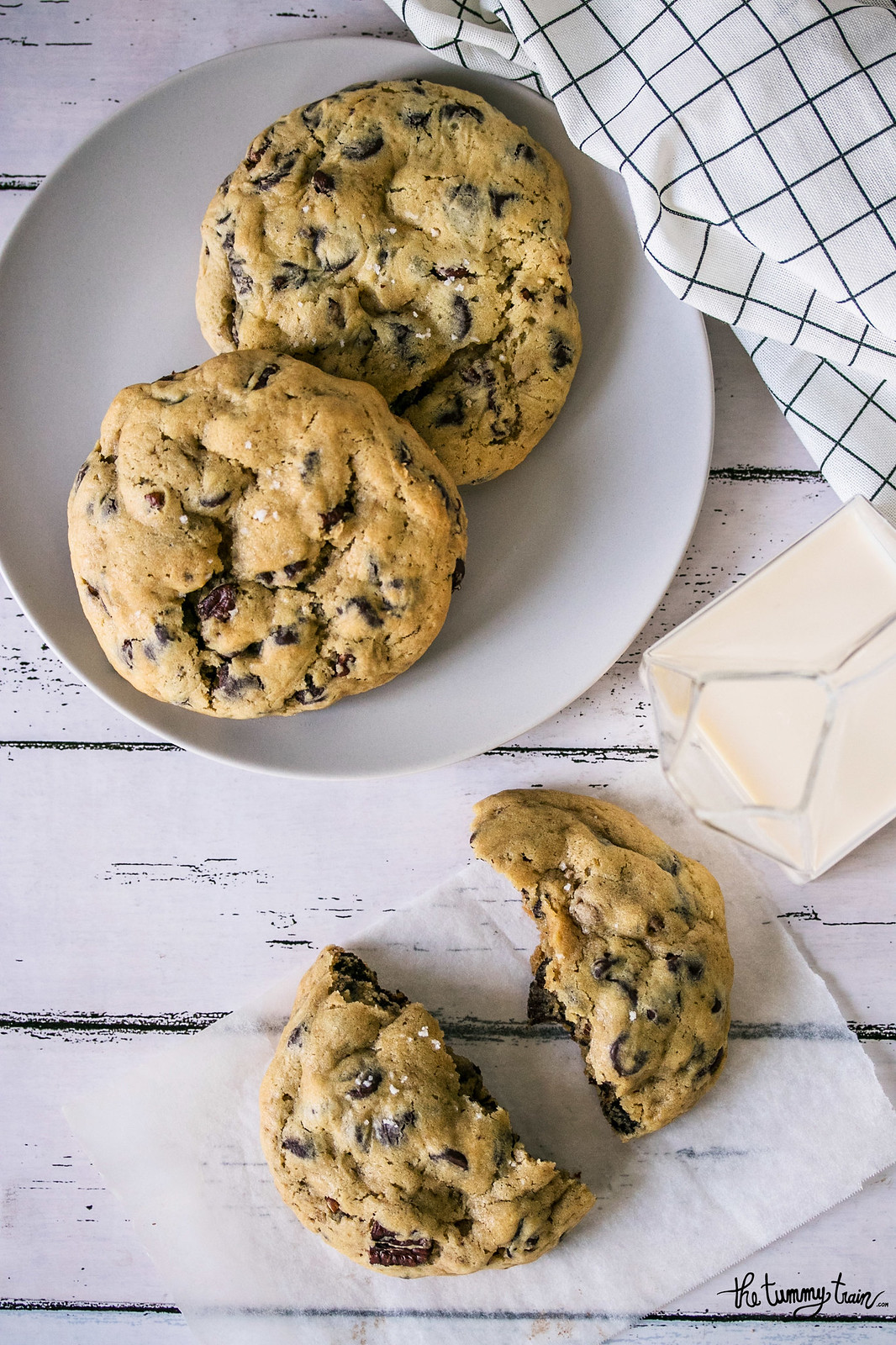 My Favorite Thick Chocolate Chip Cookies Recipe | The Tummy Train