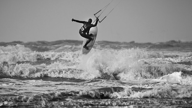 Surfing on tuesday the 28th of feb. - A in B&W-1