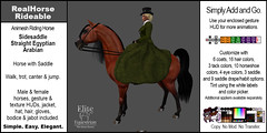 Elite Equestrian Animesh RealHorse Rideable Straight Egyptian Arabian Sidesaddle Style