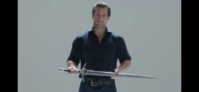 Henry and a sword from The Witcher