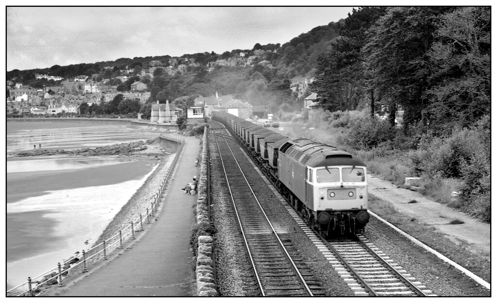 1981-0220 - 47 238 on an up coal train at Grange over Sands.