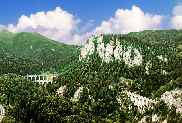 AUSTRIA - Railway in Alps (bridges and tunnels)