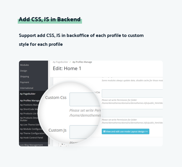 add css js in backend