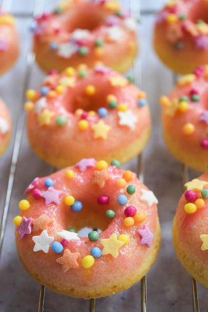 Rhubarb & Custard Mini Baked Doughnuts Recipe