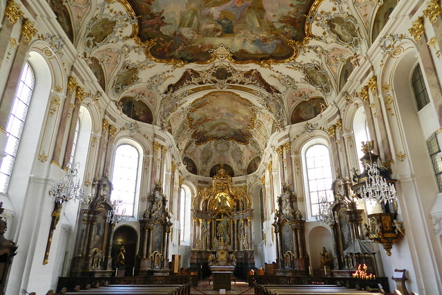 boveda y nave interior Iglesia San Agustin Augustinerkirche Maguncia Mainz Valle del Rin Alemania 01