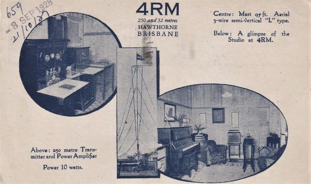 Experimental Radio Station 4RM in Hawthorne, Brisbane, Qld - 1928