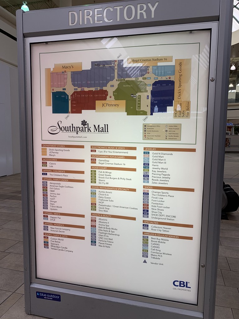 Mall Directory  Southpark Mall