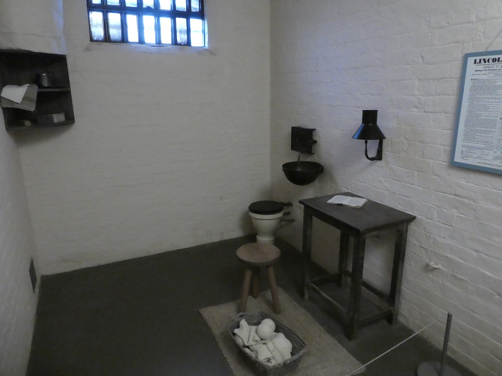 Inside one of the spartan prison cells, Lincoln castle