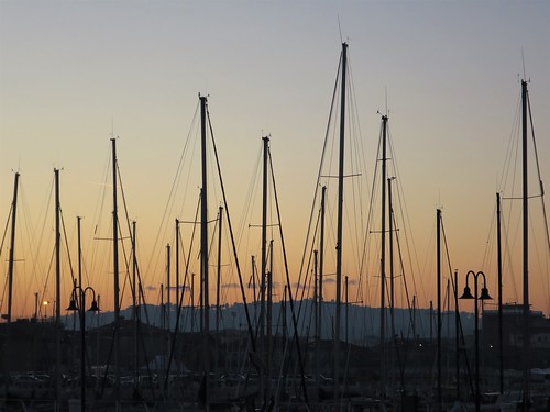 italy italia marche senigallia geotagged porto dusk sunset sun setting evening boats masts sky harbour marina rigging canon powershot s120
