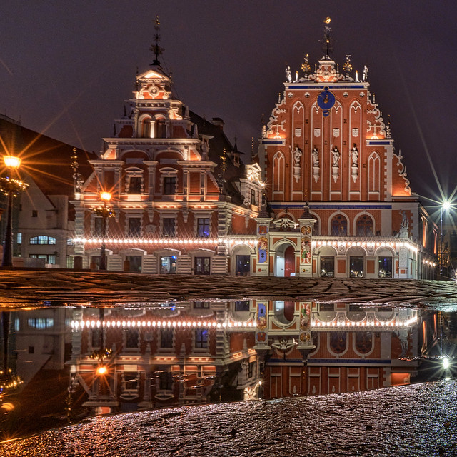 Rainy Night in Riga, Latvia