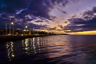 Sunset at coastline of Campeche
