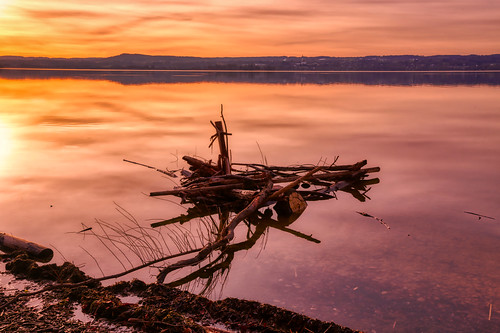 canon germany water bavaria 6d ef24105f4l reflexion sunset ammersee lake sun light mood wood phototour