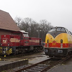 Bentheimer Eisenbahn D20 V200 (221 147-2) en D24 in Bad Bentheim 02-02-2020