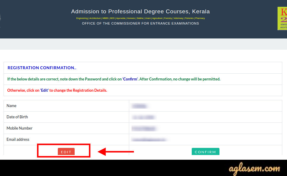KEAM 2020 Application Form - Change Exam Center by 27 Jun