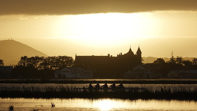 Rowers and Sun