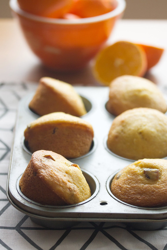 Tray of Fresh Orange and Date Muffins