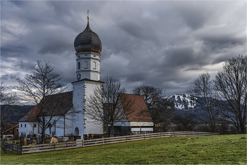 germany bavaria allgäu eckarts landscape sky clouds church mountains sonyilce7m3