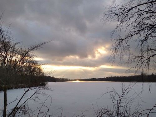 mottlake sunset sky clouds ice trees light winter january