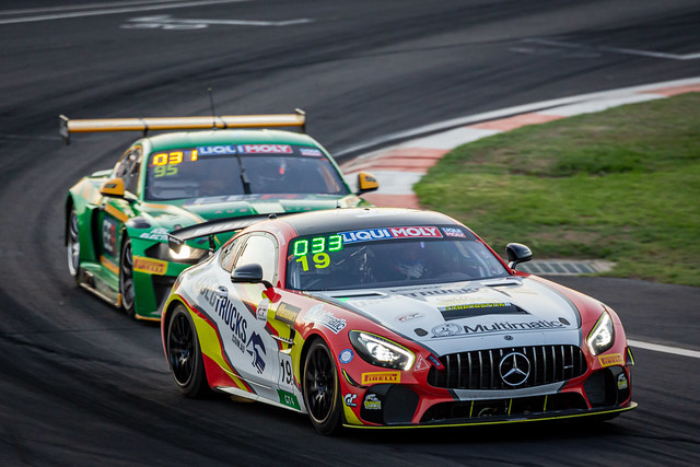 Mercedes AMG GT4 (#19) and MARC II (#95)