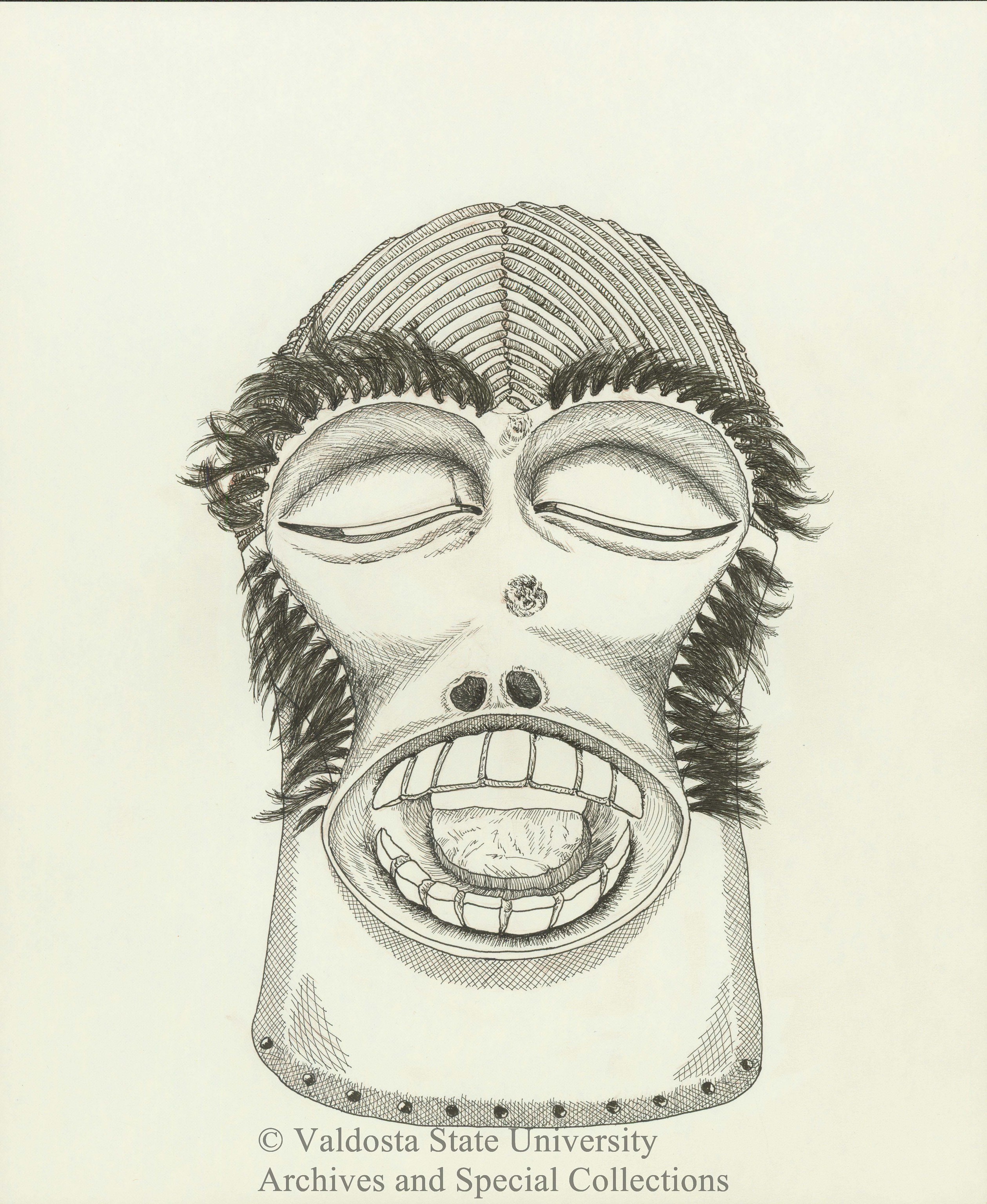 Monkey Mask (Drawing, Front)