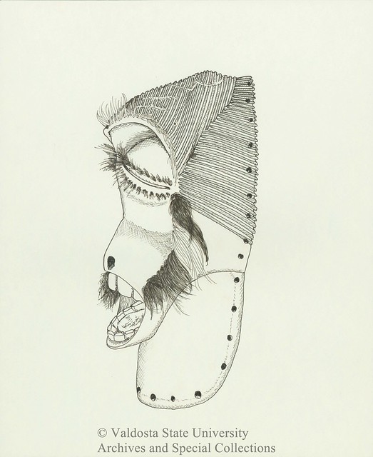 Ugandan Monkey Mask (Drawing, Profile)