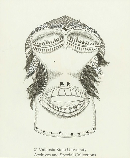 Ugandan Monkey Mask (Drawing, Front)