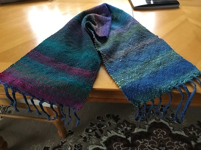 Diane has completed her third woven scarf!