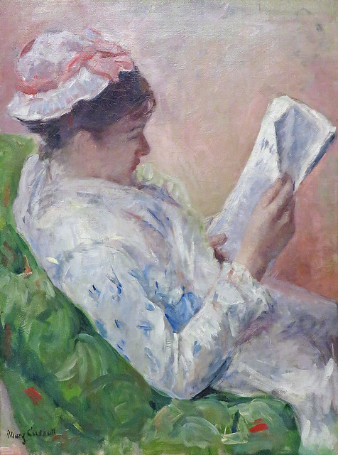 Mary Cassatt - Lydia reading the morning paper (version No 1) [1878]