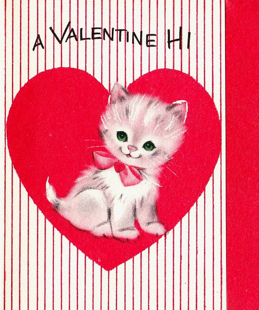 Vintage Buzza-Cardozo Valentine Card - Fuzzy Kitten