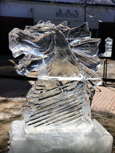 Godzilla ice sculpture