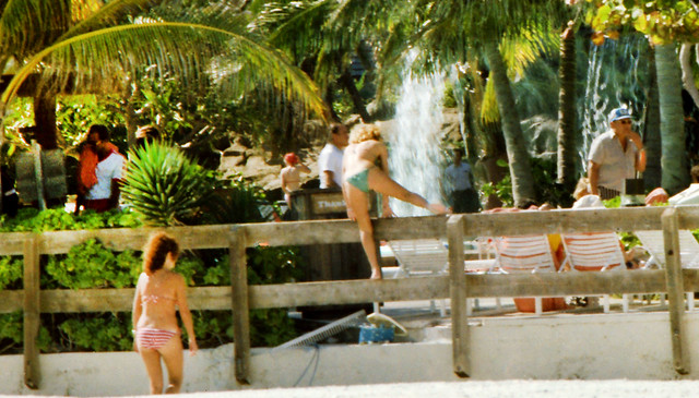 Miami Beach Florida Bikini Girls Climbing a Fence 1983 016a Delightful Fine Ass