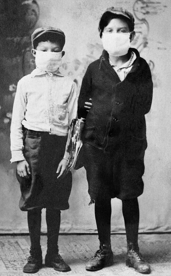 Children ready for school during the 1918 flu epidemic  - Starke
