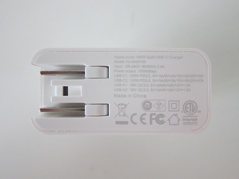 HyperJuice 100W GaN USB-C Charger - Back