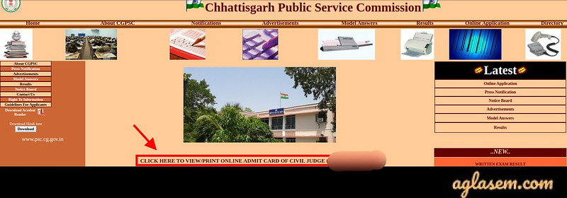 Chhattisgarh Civil Judge Admit Card 2020