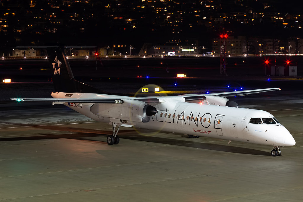 OE-LGO Star Alliance Livery Austrian Airlines Dash-8 Q400 Innsbruck Airport
