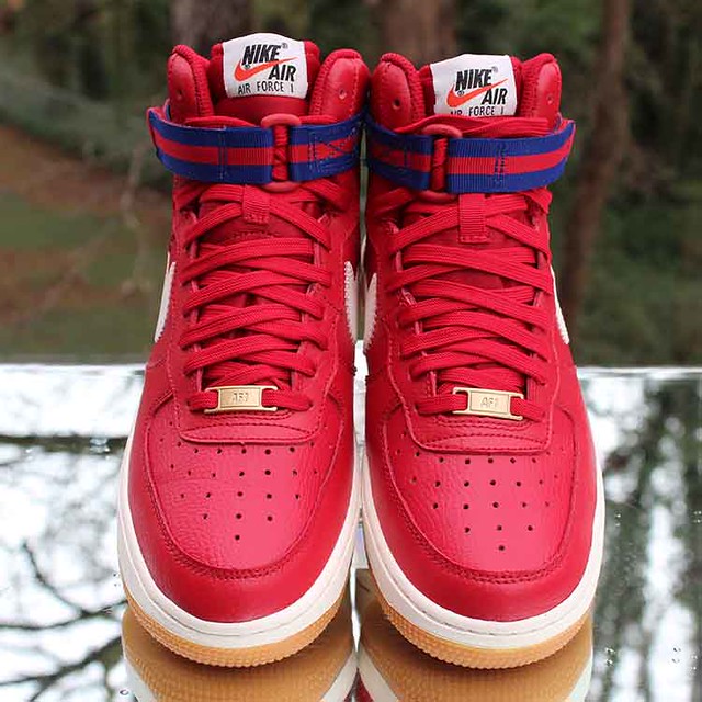 Air Force 1 High W Strap Red/gum Bottom Mens New