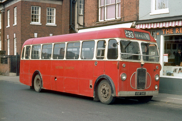Eastern Counties Omnibus Co. LC541 VVF541 . Old Cattle Market Bus Station , Ipswich , Suffolk . February-1970 .