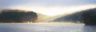 First Sunbeams Hitting Lake Guntersville in the Morning