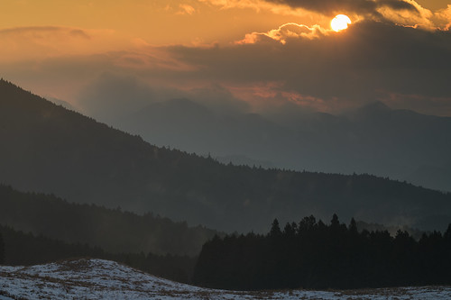 宇陀郡 奈良県 japan 曽爾高原 高原 field 夕景 sunset 雪 snow