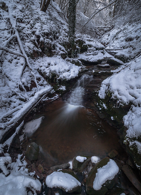Winter creek around the corner
