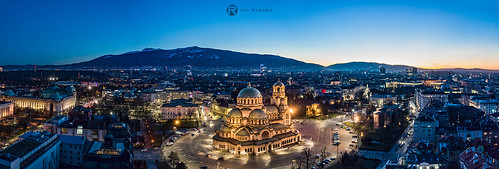 the blue hour sofia bulgaria night scene urban landscape