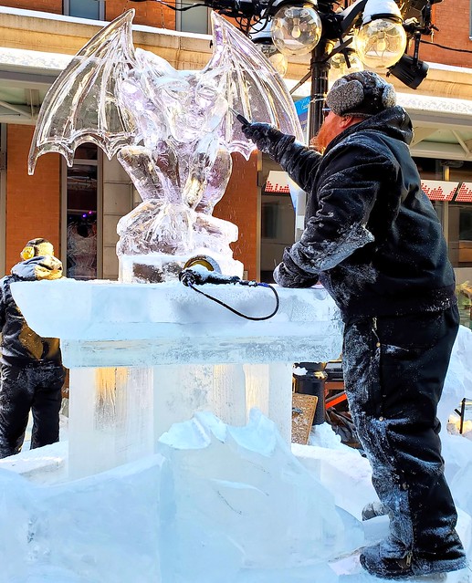 Ice sculptor at work