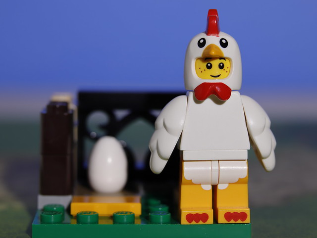 Chicken suit Guy is an EGGS-istentialist