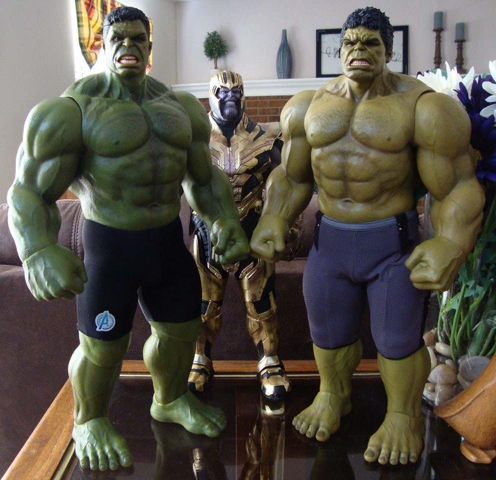 AFM's Hot Toys Armored Thanos, and a couple of Hulks 49545113591_84605769b5_b