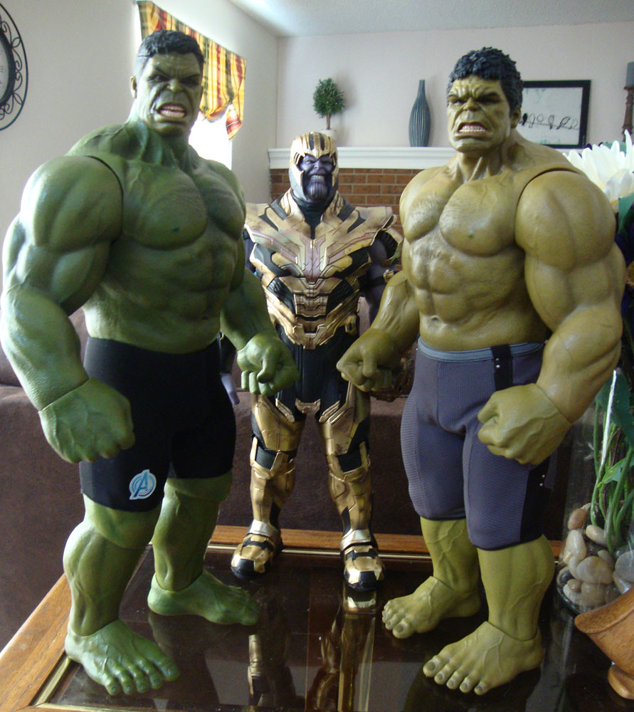 AFM's Hot Toys Armored Thanos, and a couple of Hulks 49545113776_70c8989129_b