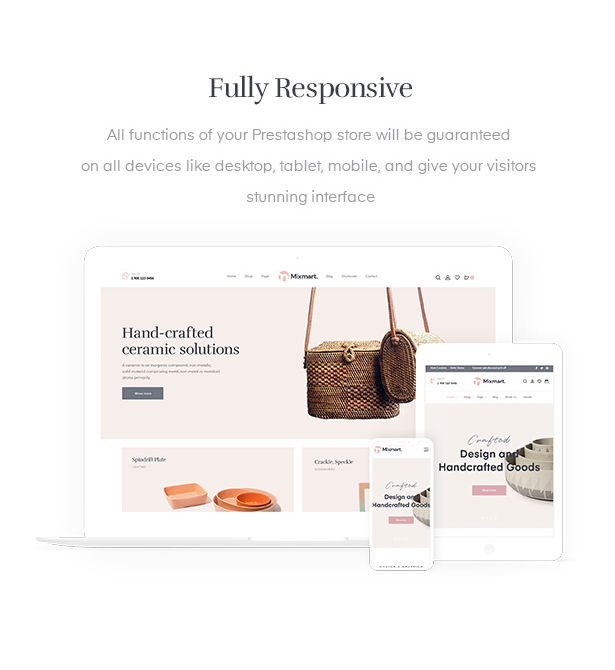  Handmade Shopify Theme WITH mobile ready