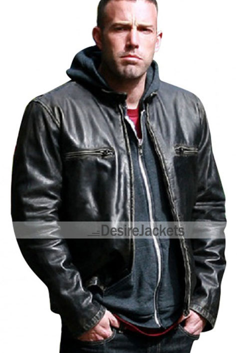 The Town Ben Affleck Black Leather Jacket