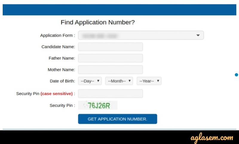NCHM JEE 2020 Forgotten Application Number