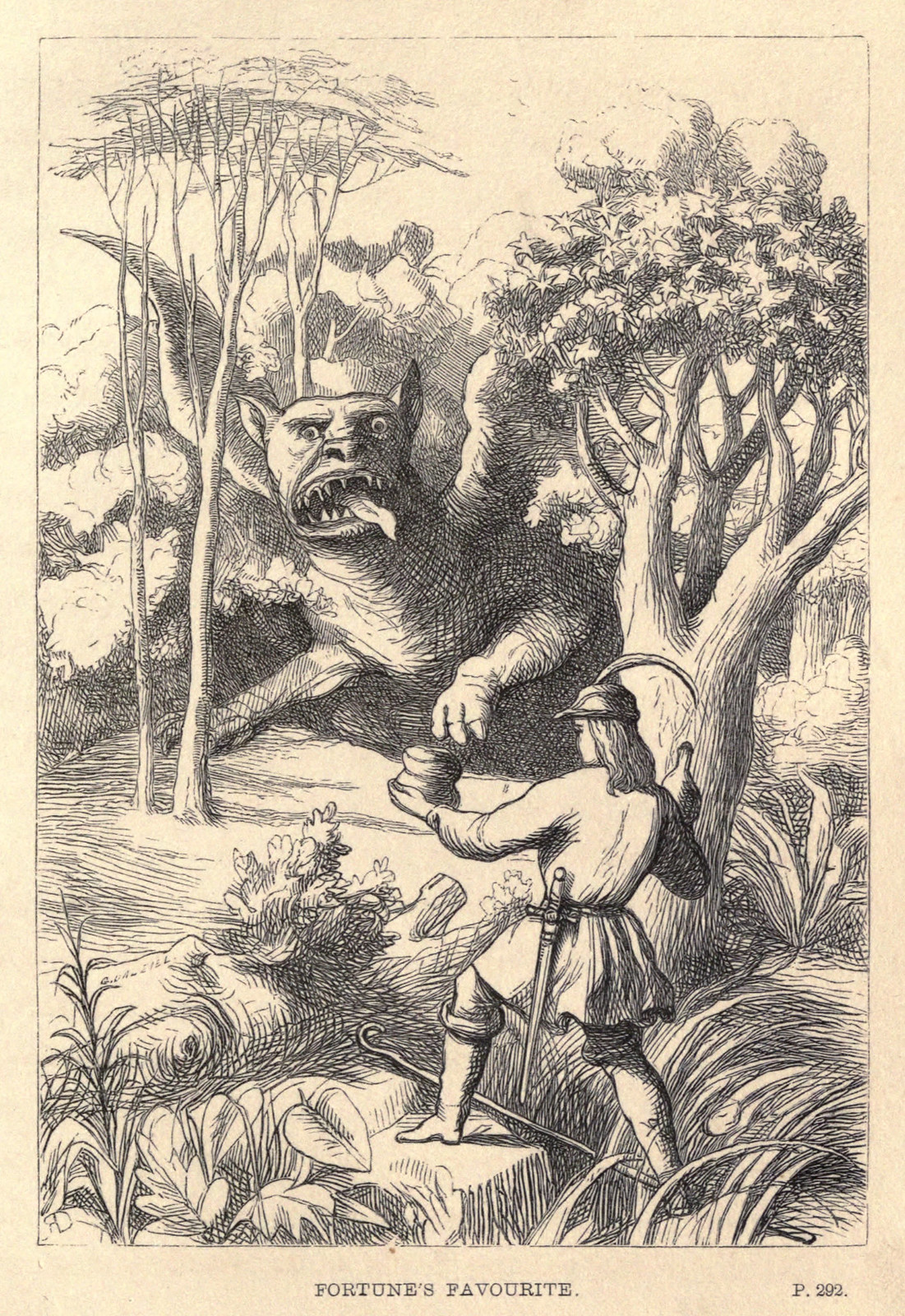 Richard Doyle - ‘Fortune’s Favourite’,  from “Fairy Tales From All Nations” by Anthony Reubens Montalba, 1849