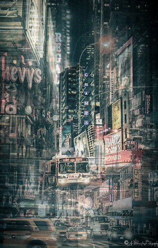 nyc newyork light collage usa city cityscape car yellow cab taxi street streetview nosoundphotography photography frenchphotographer vanoost inspiration photoshop chaos colors apple big strange abstract art artist autor auteur montage manhattan